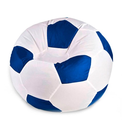 Кресло мяч детский Оксфорд Бело синий L (50х50х50 см) Папа Пуф